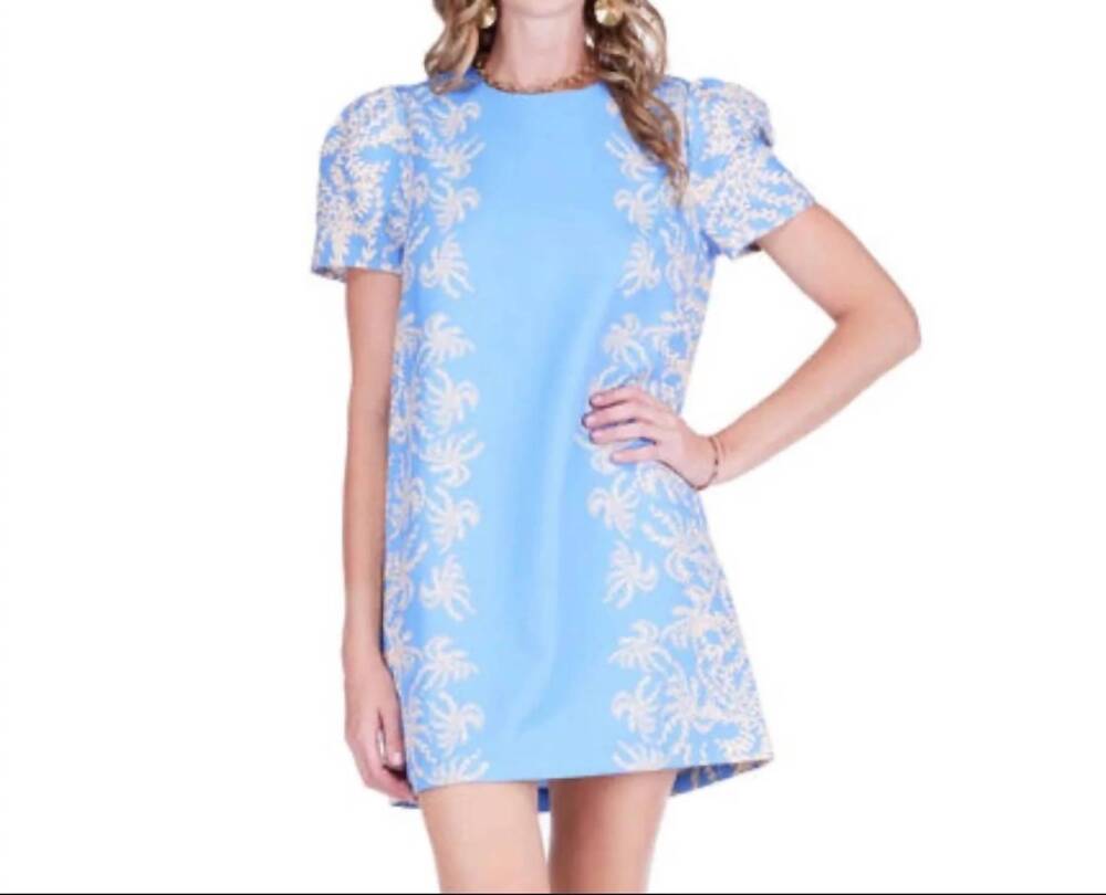 NEW JADE & JOY JOY seabreeze fern chemise mini dress in blue